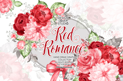 Watercolor RED ROMANCE design