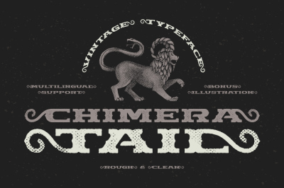 Chimera Tail, font + illustration