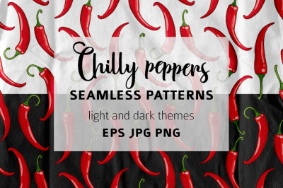 Seamless pattern with chilli peppers