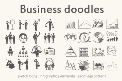 Business doodles set