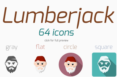 Lumberjack icons set