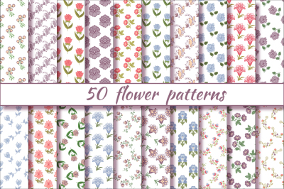 Flower patterns vector set