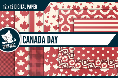 Canada day digital paper