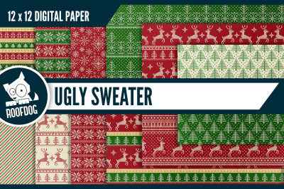 Ugly Christmas sweater—Red and green