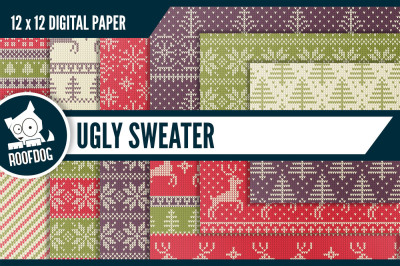 Ugly sweater—Seasonal Nordic Knit digital paper
