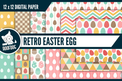 Retro Easter Egg digital paper