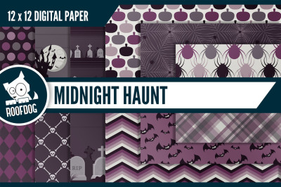 Halloween digital paper—Midnight haunt