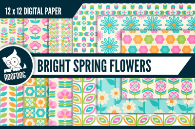 Bright spring floral digital paper