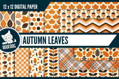Autumn leaves digital paper—Fall patterns
