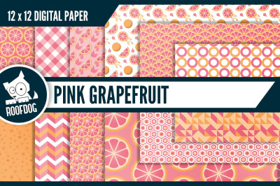 Pink grapefruit digital paper