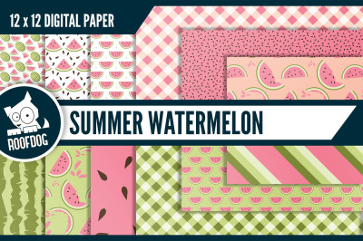 Summer watermelon digital paper