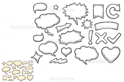 Set speech and thought bubbles. Is