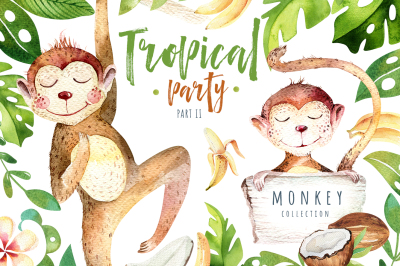 Tropical party II. Monkey collection