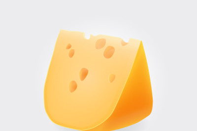 Cheese with holes realistic vector