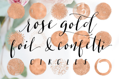 Rose Gold Foil & Confetti Circle Designs