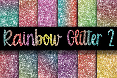 Rainbow Glitter Digital Paper Textures 2