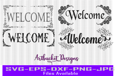 WELCOME Design Pack of 4-Cutfiles