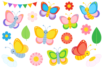 Colourful Butterfly Clipart and Vectors