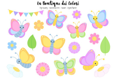 Pastel Butterfly Clipart and Vectors