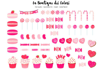 Pink Valentine Day Candy Clipart and Vectors