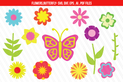 Flowers Clipart / SVG,DXF cut files