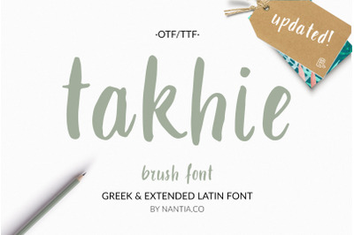 Takhie Pro | Multilingual Brush Font