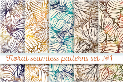 Floral seamless patterns set 