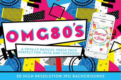 OMG80s Social Background Pack