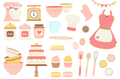 Pink and Yellow Baking Clipart