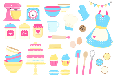 Yellow and Blue Baking Clipart