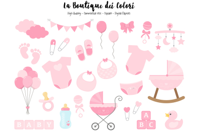 Pink New Born Baby Clipart
