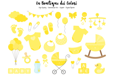 Yellow New Born Baby Clipart