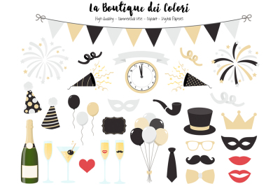 Silver and Gold New Years Clipart