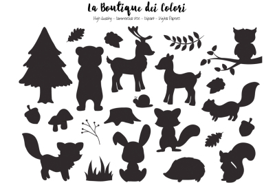 Woodland Animal Silhouette Clipart