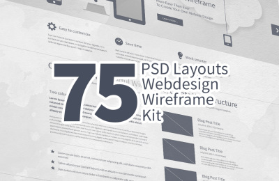 75 Layouts Webdesign Wireframe Kit