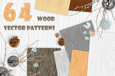 64 Wood Grain Vector Textures Bundle