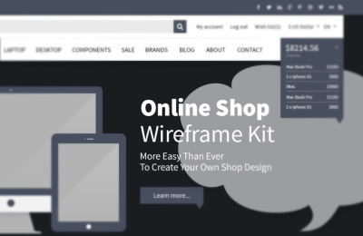 Online Shop Webdesign Wireframe Kit