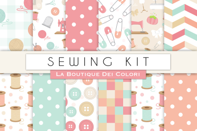 Sewing Kit Digital Papers 