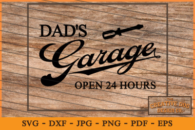 Dad's Garage - Dad  cut-file, SVG, DXF