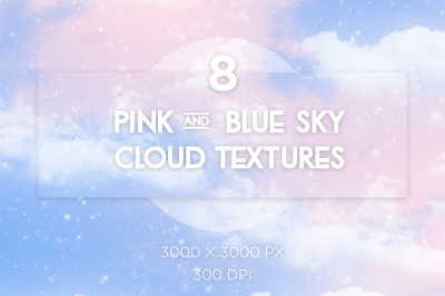8 Pink & Blue Sky Cloud Textures