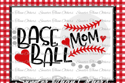 Baseball Mom SVG lovehtv Tshirt Design Vinyl (SVG and DXF Files) Electronic Cutting Machines, Silhouette, Cameo, Cricut, Instant Down