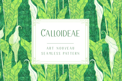 Calla seamless art nouveau pattern