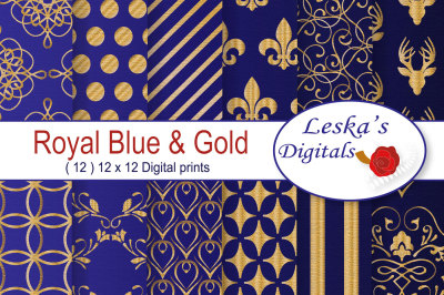 Royal Blue and Gold Patterns