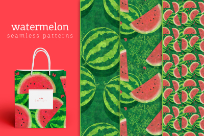 watermelon seamless patterns