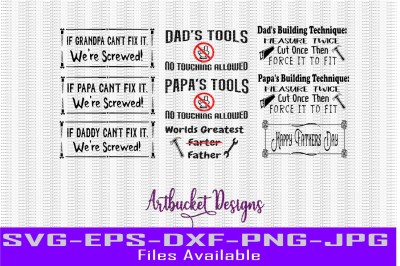 Fathers Day Tool Box Design Pack-9 Designs