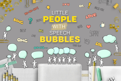 People with speech bubbles
