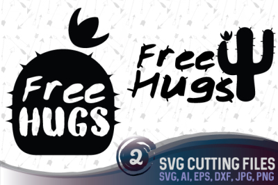 Free Hugs, Cacti, cactus - Vector cutting file, SVG, PNG, JPG, EPS, DXF, AI