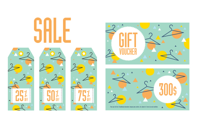 Sale tags and gift vouchers bundle