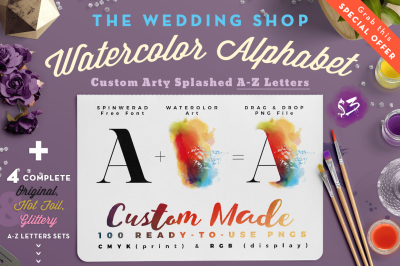 Art Watercolor A-Z Alphabet [-50%]