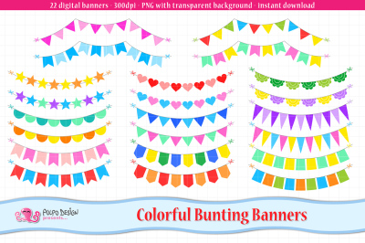 Colorful Bunting Banners clipart
